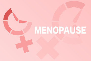 Menopause icon awareness. Woman fertility age clock menstrual period.
