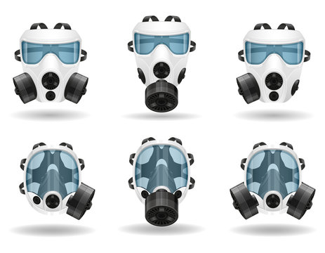 respirator breathing mask for protection against diseases and infections transmitted by airborne droplets stop virus vector illustration