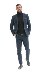 in full growth. confident business man . isolated on white