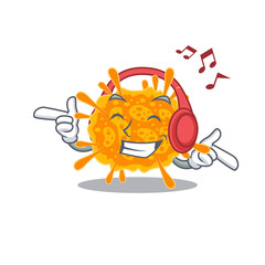 nobecovirus Cartoon design in concept listening music