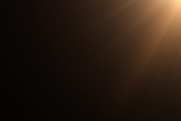 Lens flare light on black background