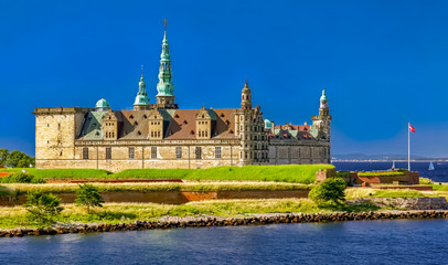 Kronborg castle in town Hillerod, Denmark - obrazy, fototapety, plakaty