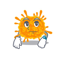 Mascot design of nobecovirus showing waiting gesture
