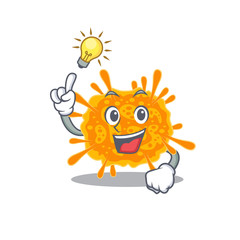 Mascot character design of nobecovirus with has an idea smart gesture