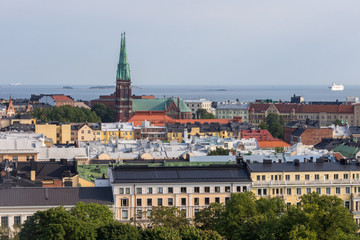 Naklejka na ściany i meble City view of Helsinki, Finland's capital