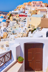 Colorful houses of Oia town in Santorini