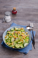Salad raw vegetables with chickpeas