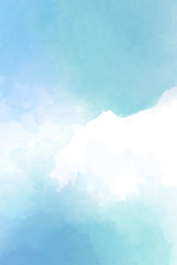 Turquoise watercolour Transparent underwater blue ocean background. Vintage wallpaper. Blue abstract Hand drawing style. Vacation, summer.