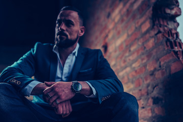 good looking man running out of time