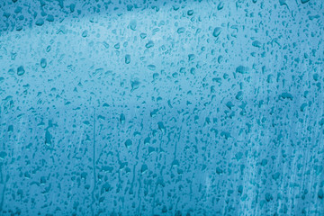 Wet window. Drops on the glass. Rainy weather.