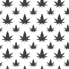 Vector illustration with cannabis leaves. Cannabis pattern. Great for backgrounds, fabrics, wrapping paper, etc.