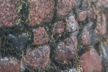 Masonry. Military fortification, cobblestone wall
