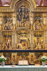 Golden altar in Roskilde cathedral, Denmark