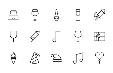 Simple set of holydays icons in trendy line style. - obrazy, fototapety, plakaty