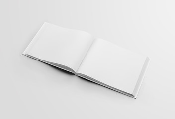 Mockup blank open book in the middle, with realistic shadows, a standard object for reading, for presentation of design, advertising.