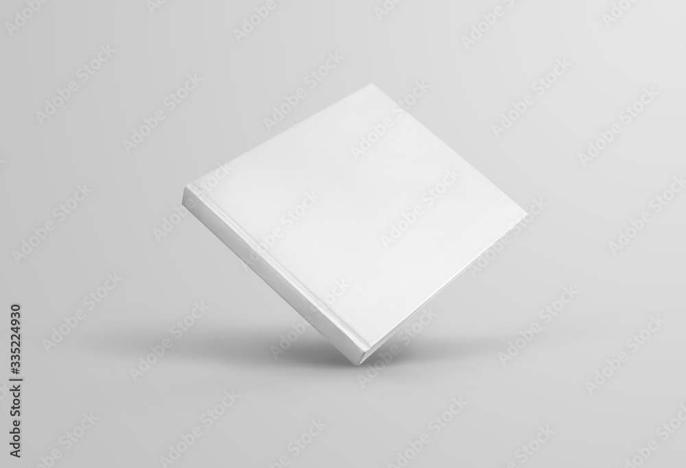 Poster template of a closed book, standing on the corner, of the standard business landscape orientation ca