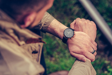 muscular male hand with watch