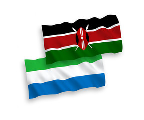 Flags of Kenya and Sierra Leone on a white background