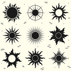 Set of sun images for you design.