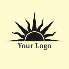 Sun logo. Vector design Template.