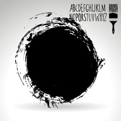 Black brush stroke and texture. Grunge vector abstract hand - painted element. Underline and border design.
