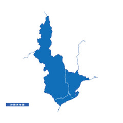 静岡市地図 シンプル青 市区町村