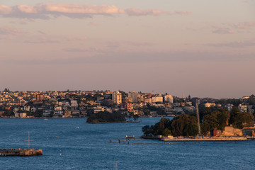 Houses and building around Sydney Harbour.