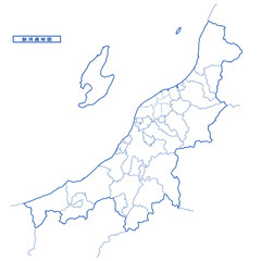 新潟県地図 シンプル白地図 市区町村
