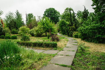 botanical garden in the summer is very beautiful in the open space