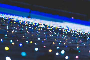 Obraz premium Colourful LED lights decorated on the floor