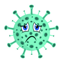 Corona virus covid 19 sad feeling illustration