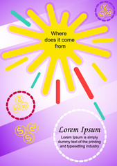 The picture is a multicolored brochure for text, abstract figures quadrilaterals, circles, business, advertising, project, presentation.