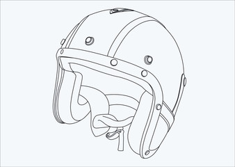 Helmet  hand drawing in vector 10