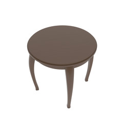 Wooden brown round table. 3d rendering illustration