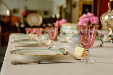 A table set for a formal dinner
