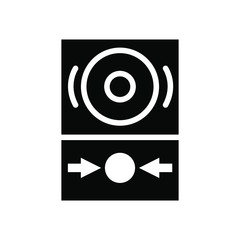 Fire Alarm Icon , Design Template Logo Vector Emblem Isolated Illustration , Outline Solid Background White
