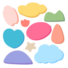 Set of free form pastel colour shape for decoration.
