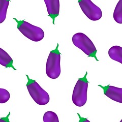 eggplant seamless pattern. Vector illustration