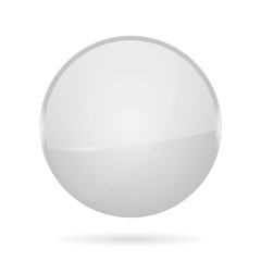 White shiny 3d button. Web round icon