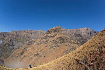 Hike up Organ Pipes, Drakensberg, South Africa