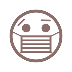 Emoji in medical mask. Vector icon.