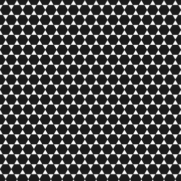Abstract geometry black and white hipster fashion hexagon pattern