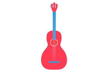 EPS 10 vector. A pink guitar isolated on white background.