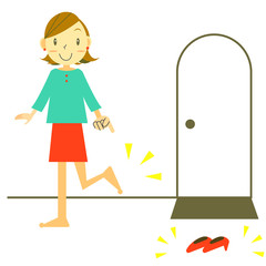 靴を脱ぐ　玄関