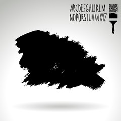 Black brush stroke and texture. Grunge vector abstract hand - painted element. Underline and border design.
