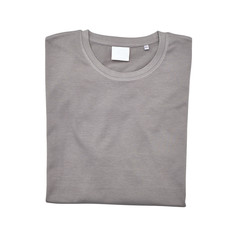 Gray t-shirt isolated on white background with clipping path