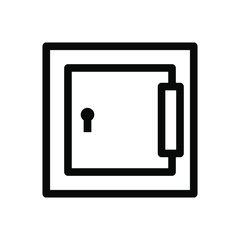 Safe Icon , Finance Save Money , Template Design Logo Vector Illustration , Outline Solid Background White
