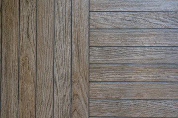 Obraz premium ceramic tiles texture made both of horizontal and vertical brown wooden planks