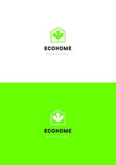 Eco house company logo template.