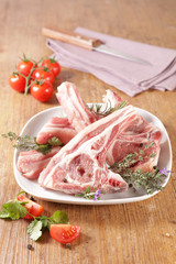 raw lam chop and herb